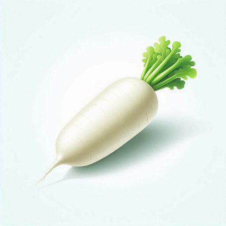 Daikon radish isolated on white background. Vector illustration.のイラスト素材
