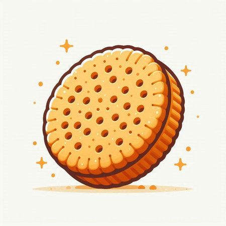 Biscuit icon. Vector illustration of biscuit in flat style.のイラスト素材