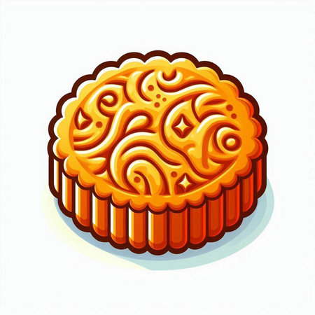 Illustration of a cake with a pattern on a white background.のイラスト素材