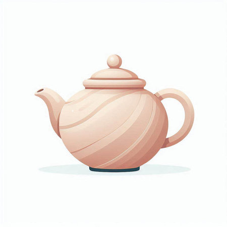 Vector illustration of a teapot on a white background. Vector illustration.のイラスト素材