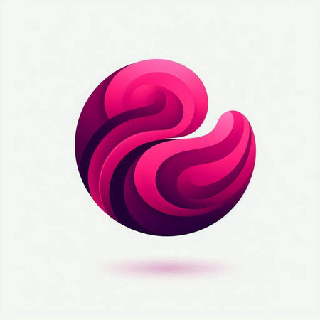 Vector abstract 3d wavy business icon. Minimal geometric designのイラスト素材
