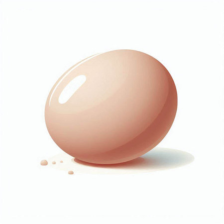 Illustration of a pink egg on a white background with a shadowのイラスト素材