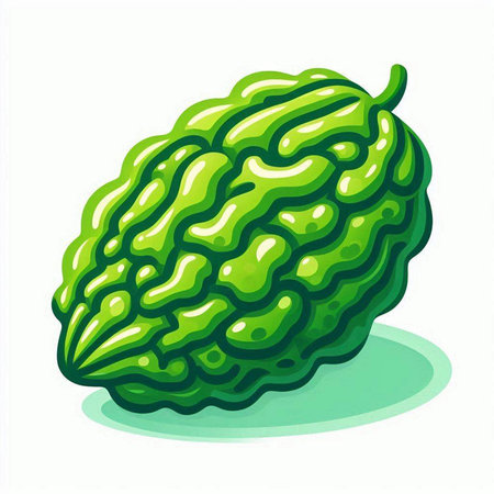 Bitter melon isolated on a white background. Vector illustration.のイラスト素材