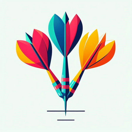 Colorful vector illustration of a stylized arrow in the form of a flowerのイラスト素材