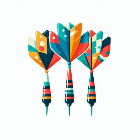 Colorful darts isolated on white background. Vector illustration. Eps 10.のイラスト素材