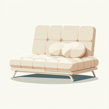 Sofa in retro style on white background. Vector illustration.のイラスト素材