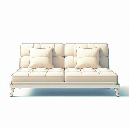 Sofa isolated on a white background. 3d rendering.のイラスト素材