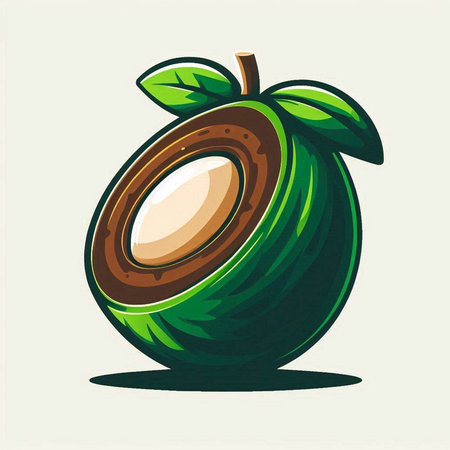 Illustration of mangosteen fruit in cartoon style. Vector illustration.のイラスト素材