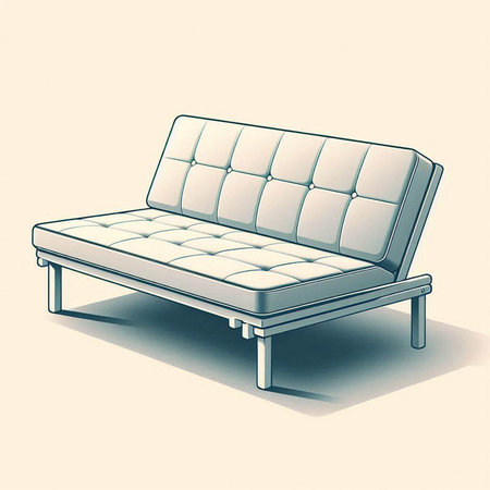 Sofa on white background. 3D illustration. Vintage style.のイラスト素材