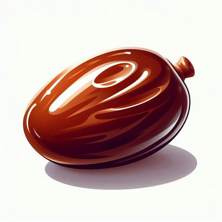 Illustration of a date fruit isolated on white background - digitally renderedのイラスト素材