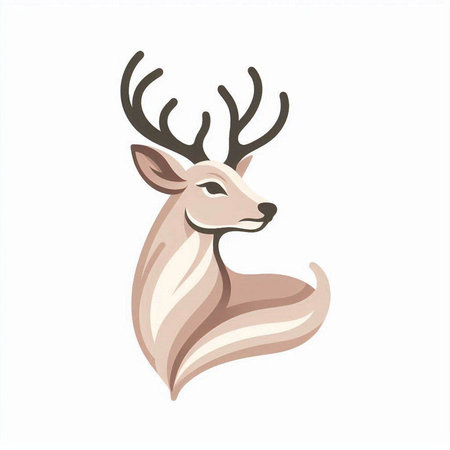 deer head vector illustration isolated on a white background. vector illustrationのイラスト素材