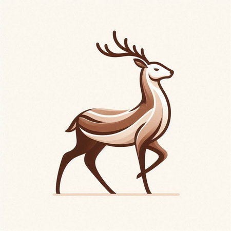 deer, vector illustration, eps10, editable strokesのイラスト素材