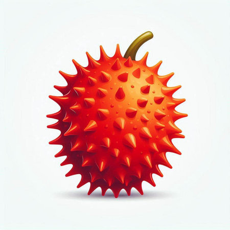 Vector illustration of exotic fruit, Bitter Gourd isolated on white background.のイラスト素材