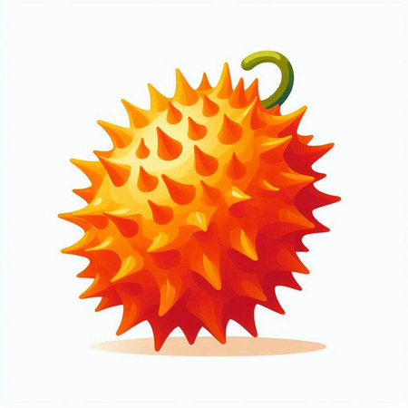 Gac fruit isolated on white background. Vector illustration. Eps 10.のイラスト素材