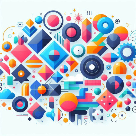 Abstract colorful background with geometric elements. Vector illustration. Eps 10.のイラスト素材