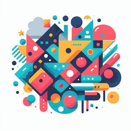Abstract colorful background with geometric elements. Vector illustration. Eps 10.のイラスト素材