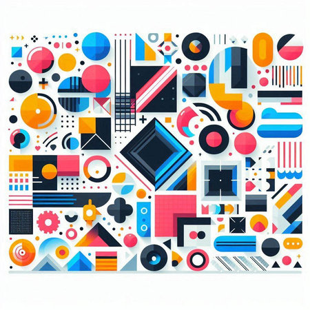 Colorful abstract geometric composition. Vector illustration for your design. Eps 10のイラスト素材