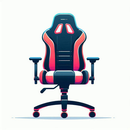Office chair with armrest. Vector illustration in a flat style.のイラスト素材