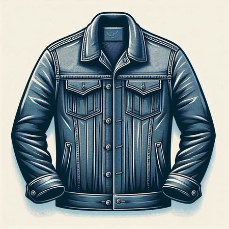 Men's leather jacket on a white background. Vector illustration. Eps 10.のイラスト素材