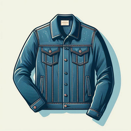Men's denim jacket. Vector illustration of a man's jacket.のイラスト素材