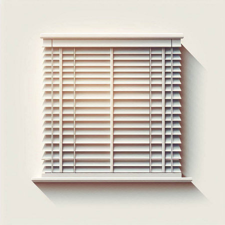 Window with blinds on the wall. Vector illustration. Eps 10のイラスト素材