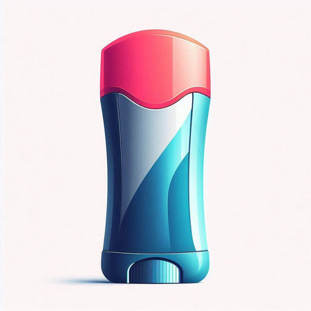 Vector illustration of a red and blue deodorant on a white backgroundのイラスト素材