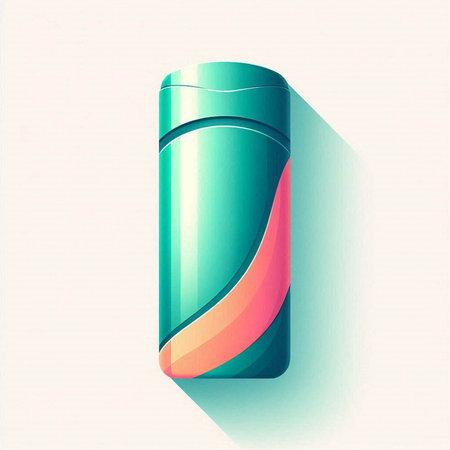 Vector illustration of a bottle of cosmetic cream on a light background.のイラスト素材