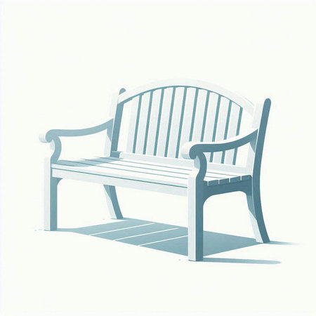 Bench with shadow on a white background. Vector illustration. Eps 10.のイラスト素材