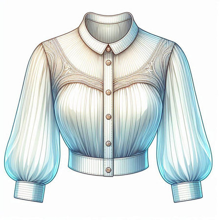 Women's blouse on a white background. Vector illustration of a female blouse.のイラスト素材