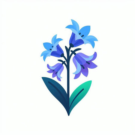Blue hyacinth flower isolated on white background. Vector illustration.のイラスト素材