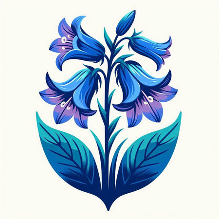 Bluebell flower isolated on white background. Vector illustration for your designのイラスト素材