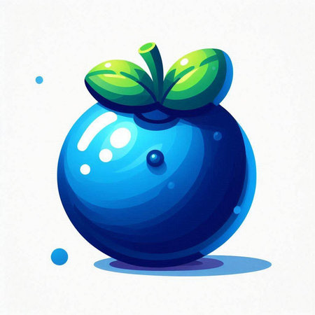 Blueberry. Vector illustration. Isolated on a white background.のイラスト素材