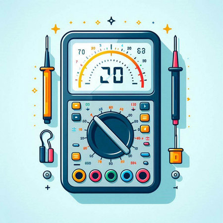 Multimeter, multimeter, voltmeter, voltmeter vector illustrationのイラスト素材