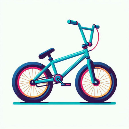 Bike isolated on white background. Vector illustration in flat style.のイラスト素材