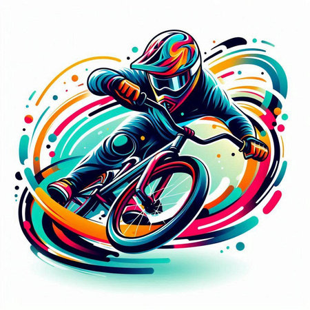 Bmx rider on a colorful background. Vector illustration eps 10のイラスト素材