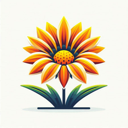 Beautiful colorful flower on white background. Vector illustration for your designのイラスト素材
