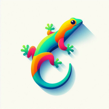 Lizard on white background. Colorful lizard icon. Vector illustration.のイラスト素材