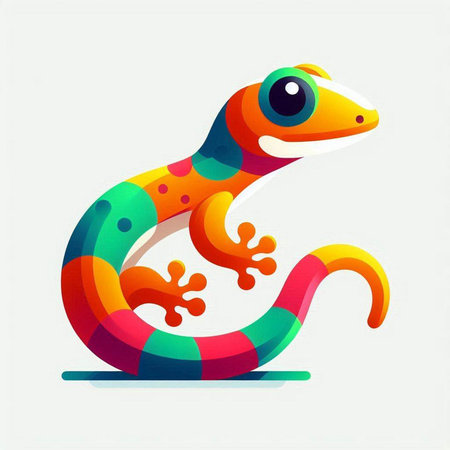 Gecko colorful icon. Gecko design element. Vector illustration.のイラスト素材