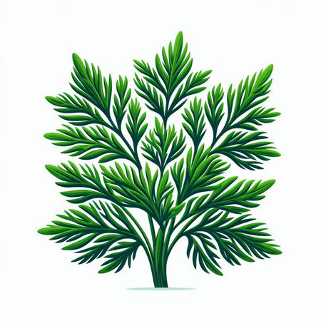 Green leaves isolated on white background. Vector illustration. Eps 10.のイラスト素材