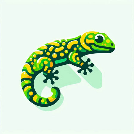 Vector illustration of a gecko on a light background. Vector illustration.のイラスト素材