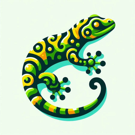 Lizard. Vector illustration. Isolated on a white background.のイラスト素材