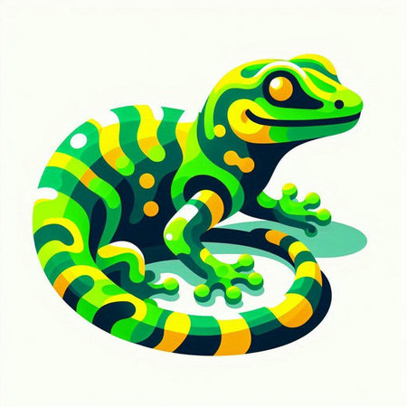 gecko on a white background, vector illustration, eps 10のイラスト素材