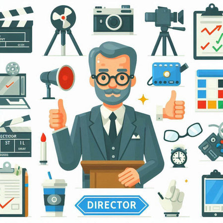 Journalist icons set. Cartoon set of journalist vector icons for web designのイラスト素材