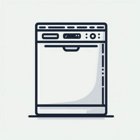 Illustration of a modern household appliances icon on a white background.のイラスト素材