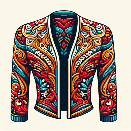 Tribal style jacket. Hand drawn vector illustration for your designのイラスト素材