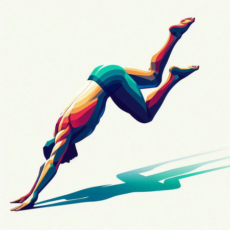 Athletic woman in sportswear running. Vector illustration.のイラスト素材