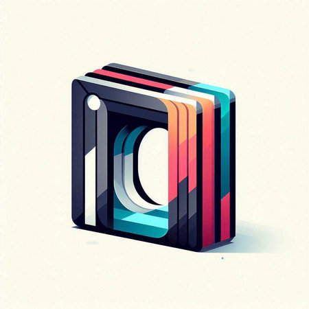 Abstract geometric 3d icon. Vector design template elements for your application or corporate identityのイラスト素材