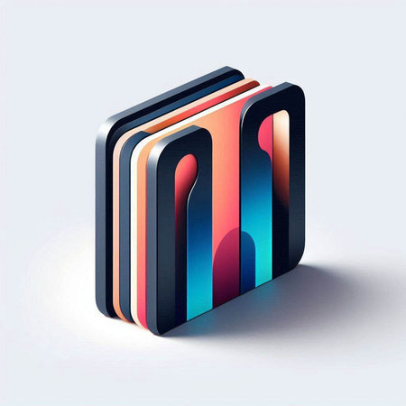 Illustration of a 3d book icon on a white background.のイラスト素材