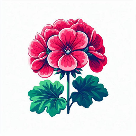 Geranium flowers isolated on white background. Vector illustration. EPS 10.のイラスト素材
