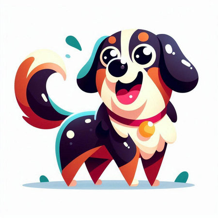 Illustration of a cute cartoon dog. Vector illustration for your designのイラスト素材